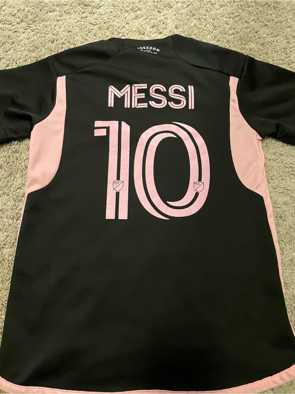 Messi #10 Kids Soccer Jersey - Black/Pink
